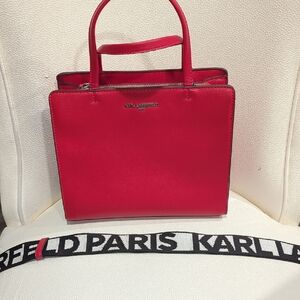 Karl Lagerfeld Vibrant Red Satchel